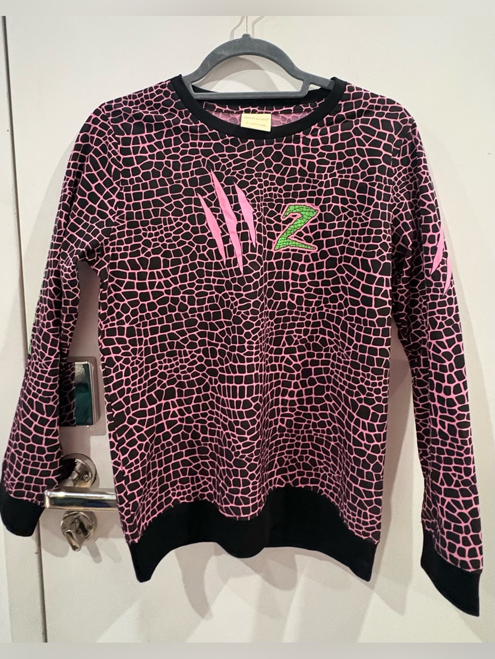 Santo Studio Pink Patterned Crewneck Zilla Top Size XL